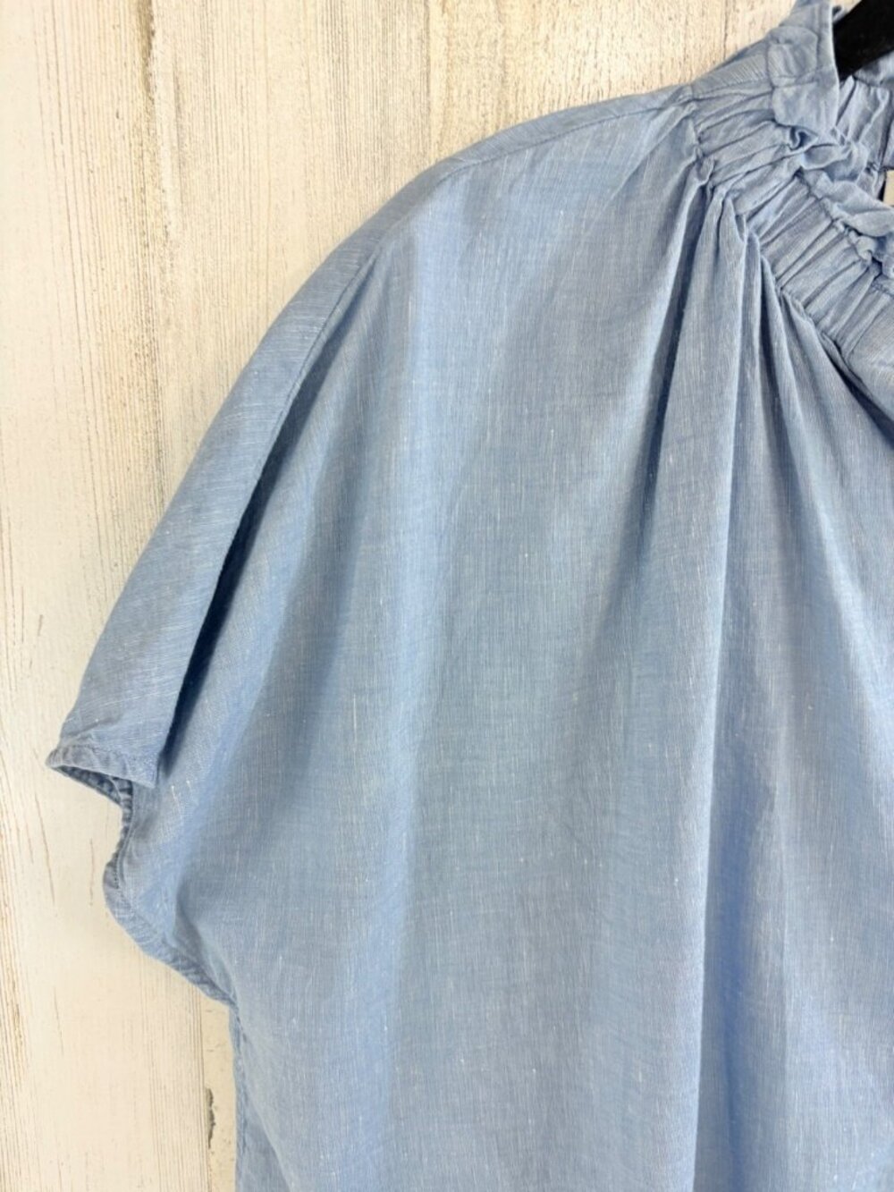 Ann Mashburn Atelier Kami Shirt Sz XL Blue Cotolino Chambray Button Down - Picture 2 of 14